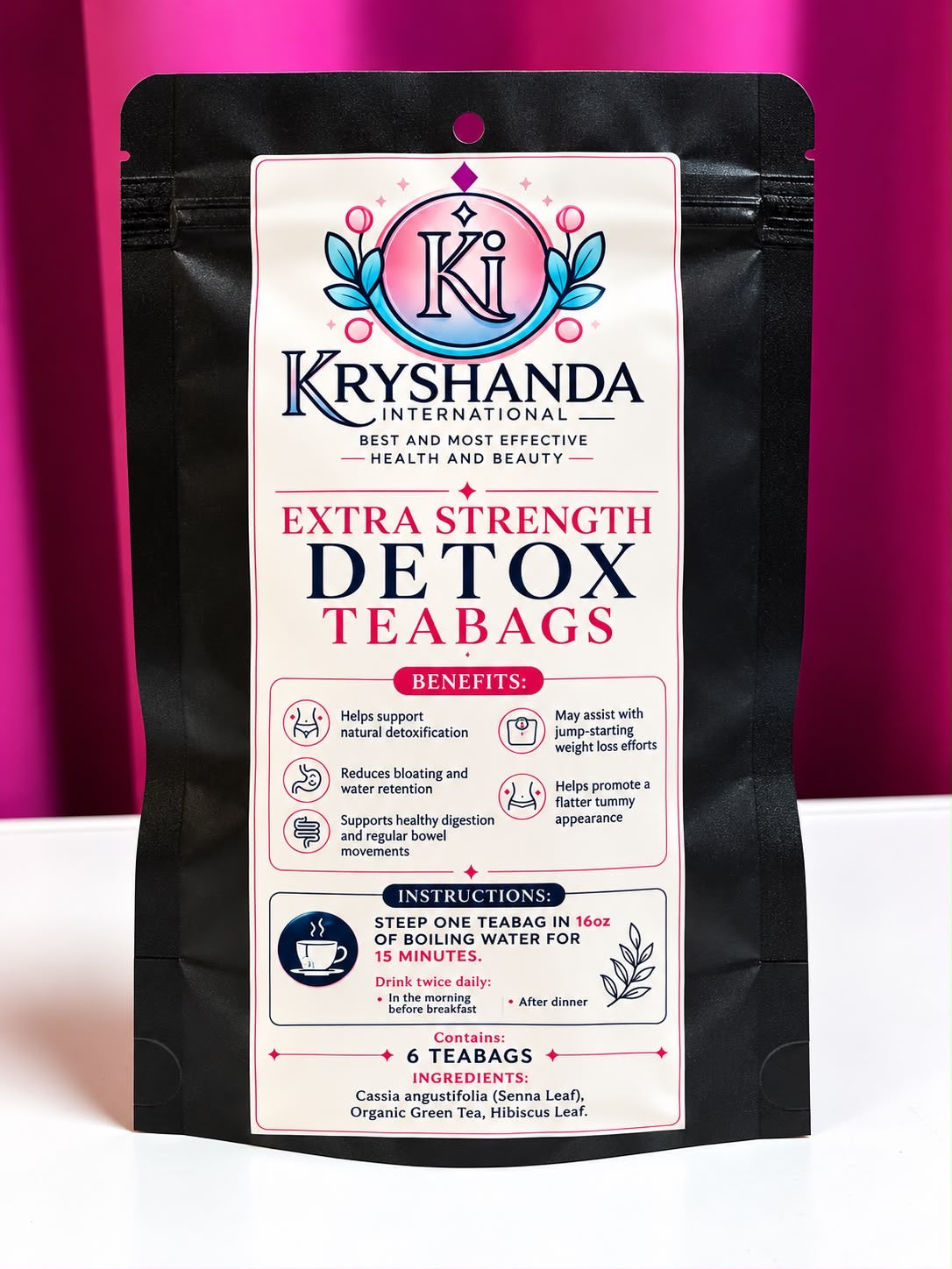 Extra strength detox teabags
