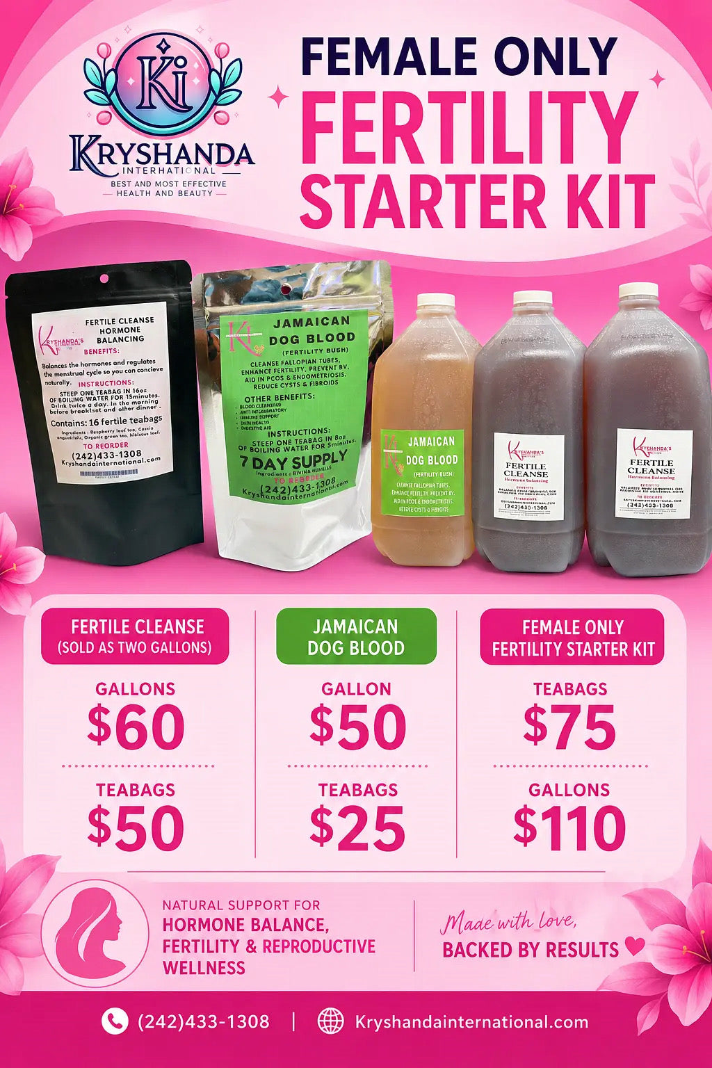 Female only fertility starter kit